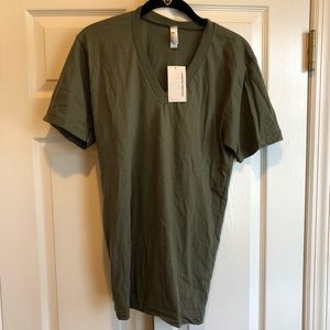 NWT American Apparel Green V-Neck T-Shirt